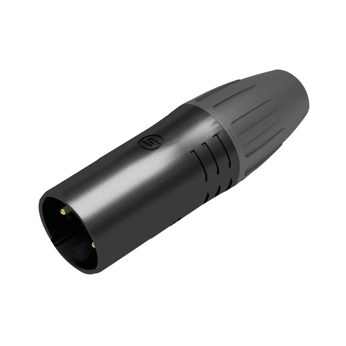 XLR-kabelkontakt hane 5-polig, IP65, svart hus