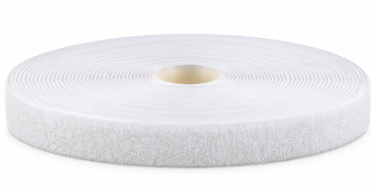 Kardborreband självhäftande – Luddband (öglesida), Vit, 20 mm