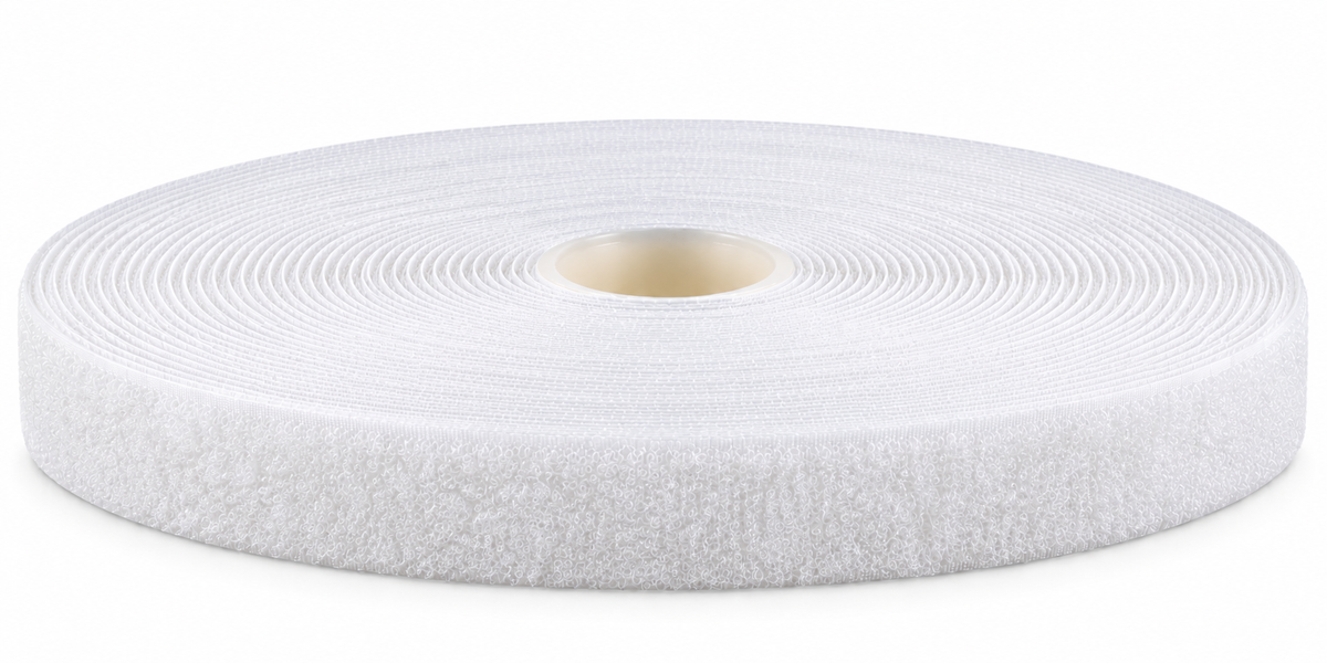 Kardborreband för sömnad – Luddband (öglesida), Vit, 20 mm