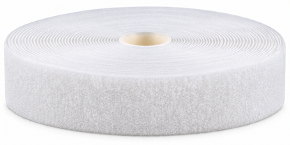 Kardborreband självhäftande – Luddband (öglesida), Vit, 30 mm