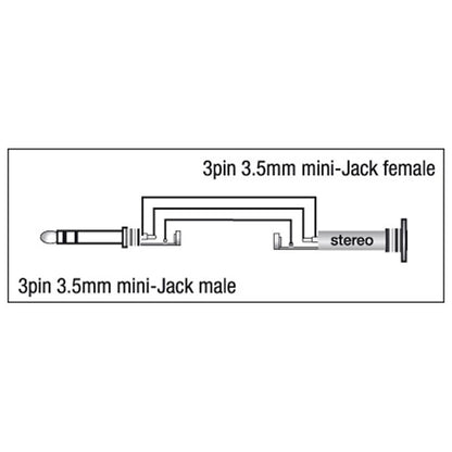 Adapter miniteleplugg stereo till minitelejack, 90°