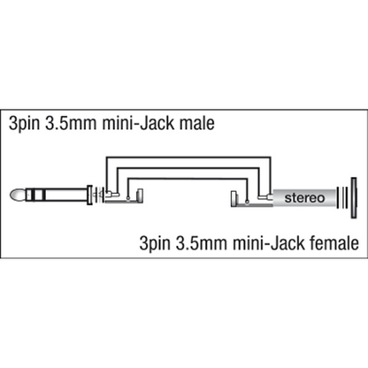 Adapter miniteleplugg stereo till minitelejack, 90°