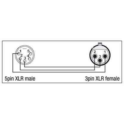Adapter XLR 5-polig hane till XLR 3-polig hona
