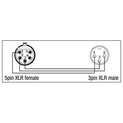 Adapter XLR 5-polig hona till XLR 3-polig hane