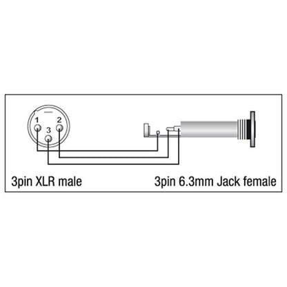 Adapter XLR 3-polig hane till telejack balanserad