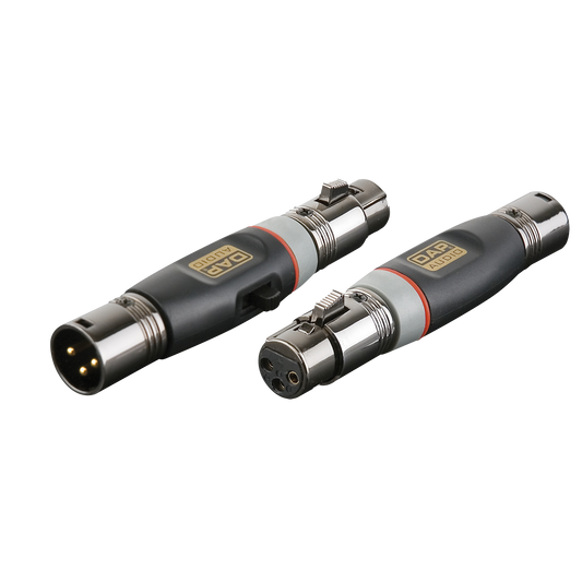 Adapter XLR 3-polig hane till XLR 3-polig hona med fasvändningsomkopplare