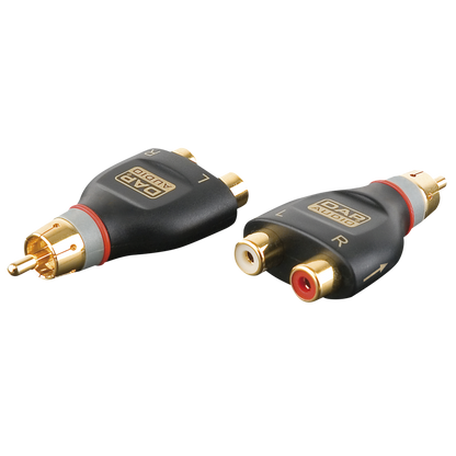 Adapter 2 × RCA hona till RCA hane, inkl. 2 × 10 kΩ-motstånd