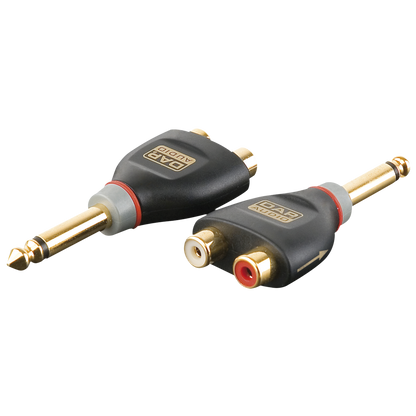 Adapter teleplugg mono till 2 × RCA hona, inkl. 2 × 10 kΩ-motstånd