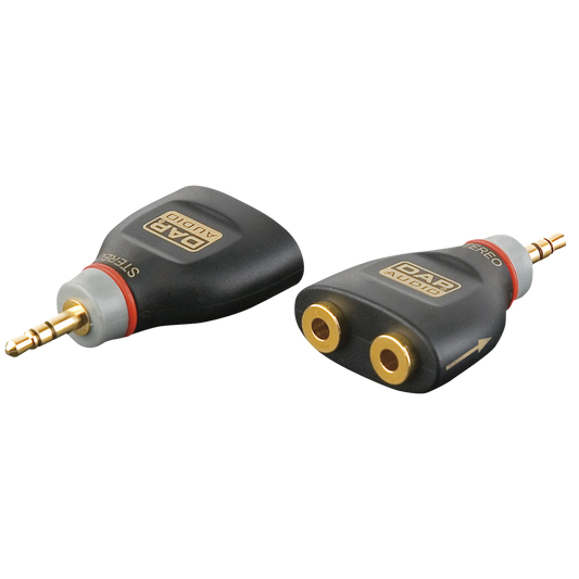 Adapter miniteleplugg stereo till 2 × minitelejack, inkl. 4 × 10 kΩ-motstånd