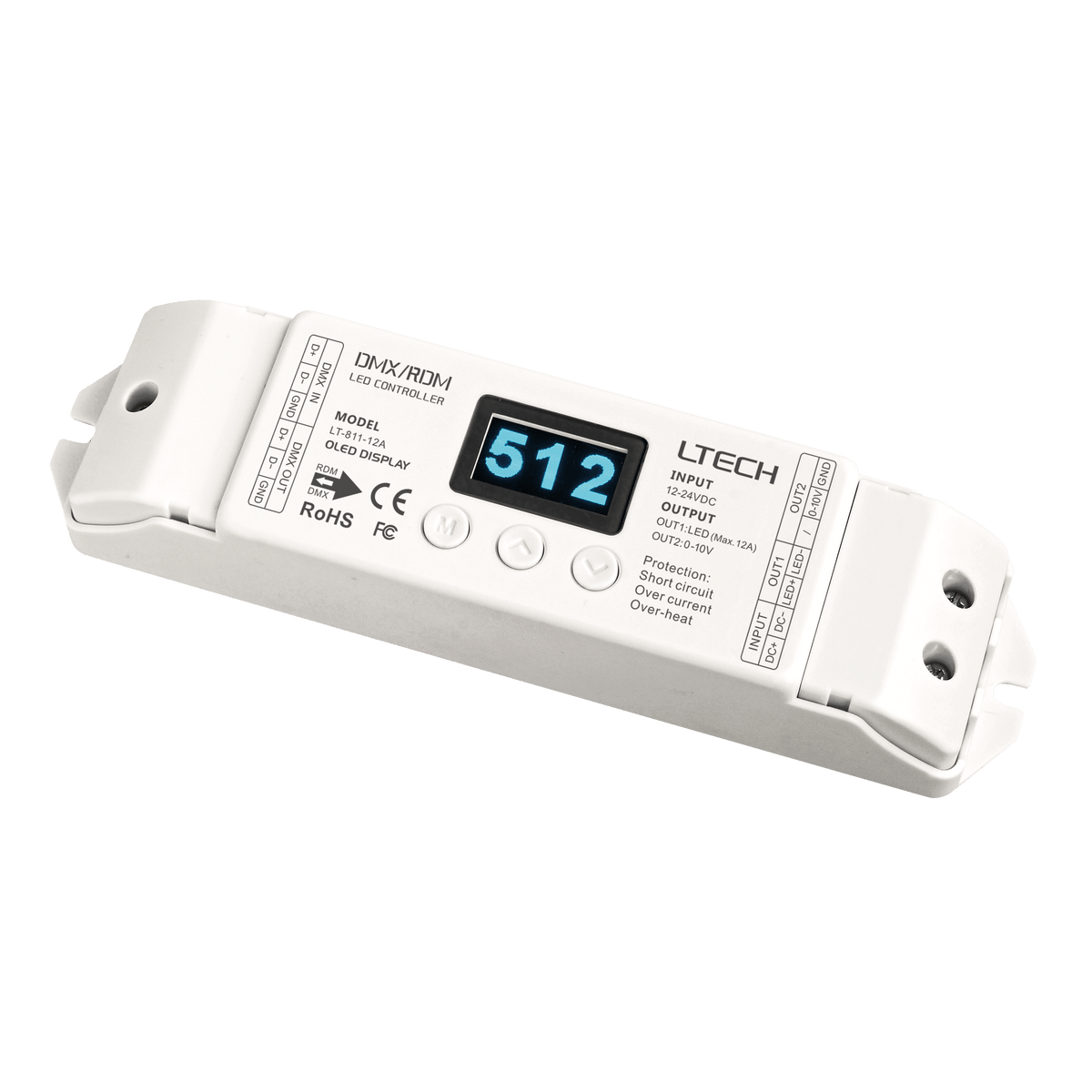 DMX LED-drivare för LED-slingor med display
