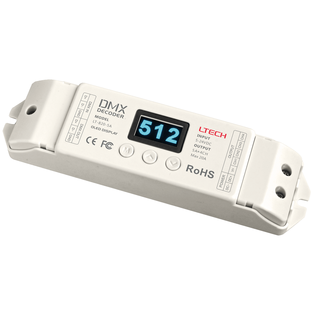 DMX LED-drivare för LED-slingor med display