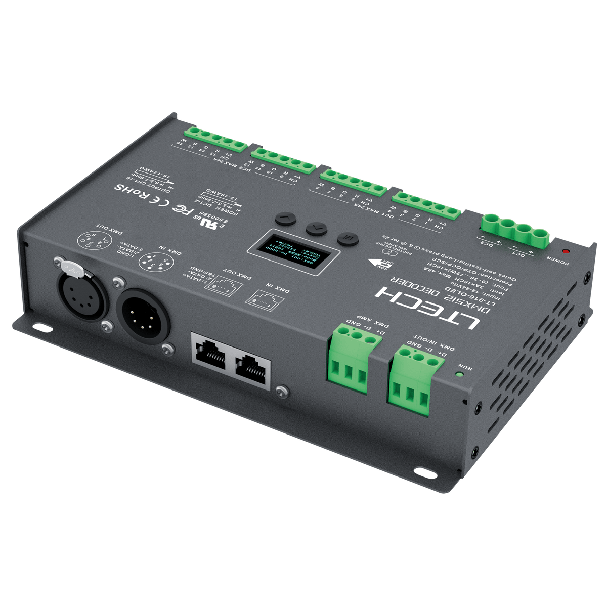 DMX LED-drivare för LED-slingor med display