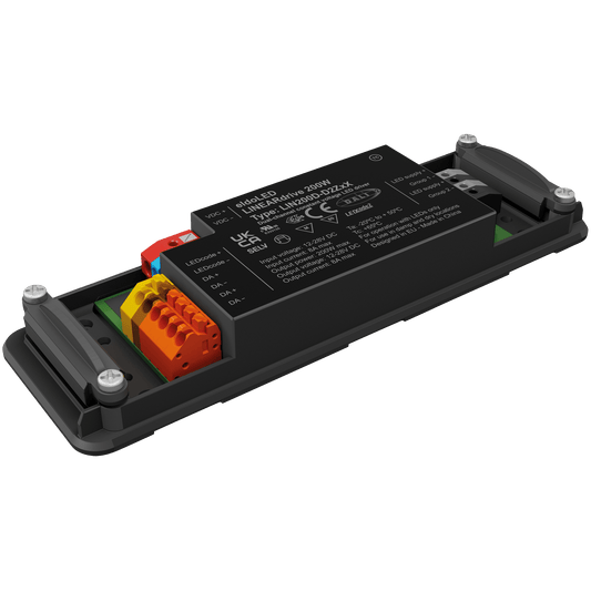 LINEARdrive DC 200 W LED-drivare med konstant spänning, DALI-2, 1 kanal, 2 utgångar