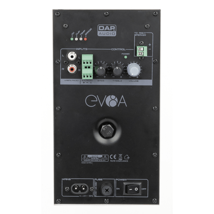 EVO 8A aktiva installationshögtalare, 80 W, svart, 2-pack