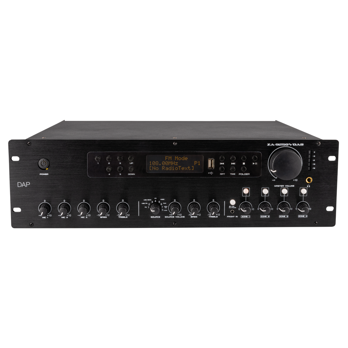 ZA-9250VDAB zonförstärkare 100 V, 250 W, med DAB+