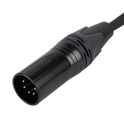 DMX/AES-EBU-kabel XLR 5-polig hane till XLR 5-polig hona, Neutrik NC5-BAG, 1,5 m
