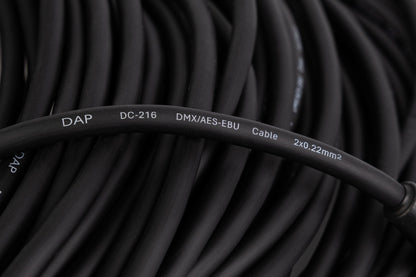 DMX/AES-EBU-kabel XLR 5-polig hane till XLR 5-polig hona, Neutrik NC5-BAG, 15 m