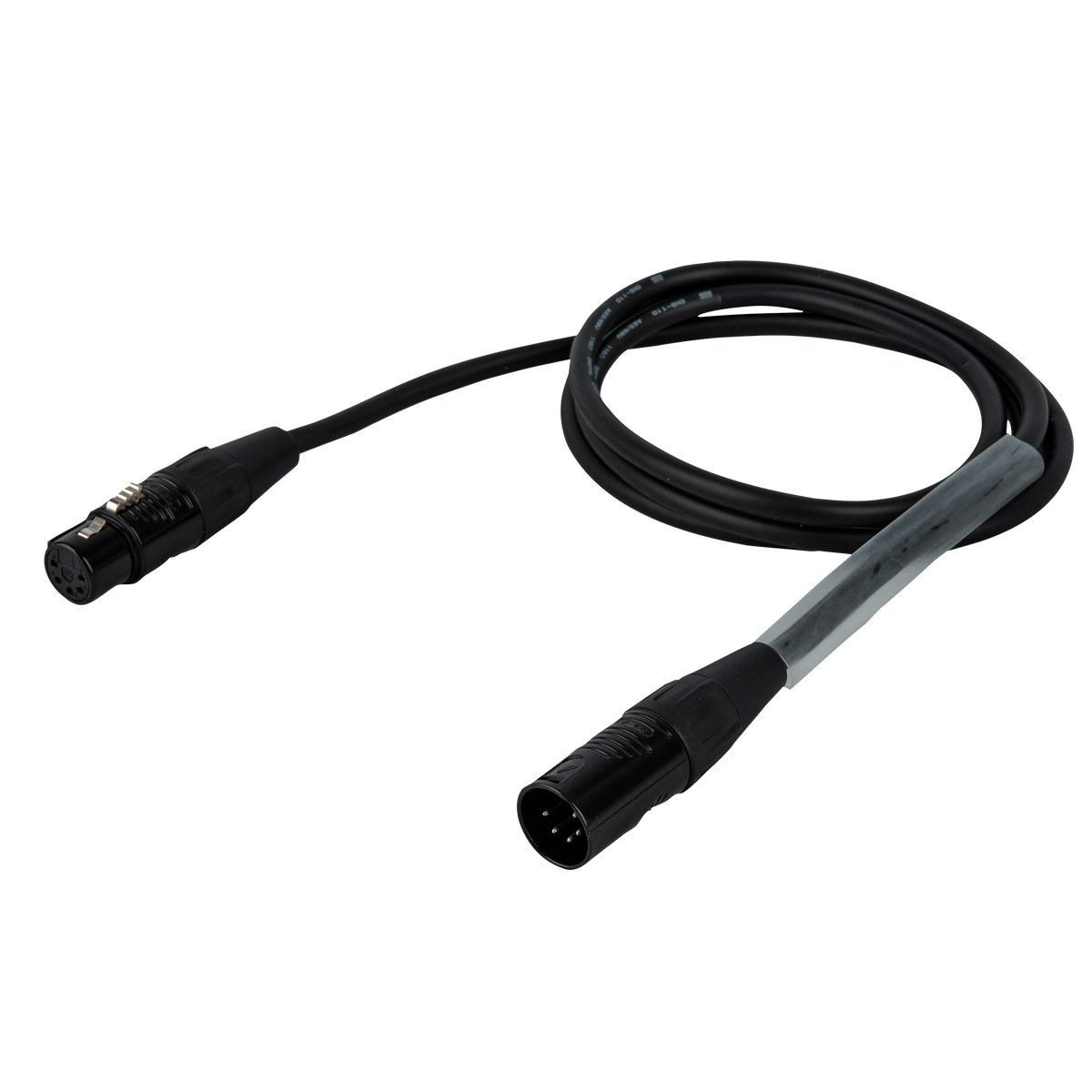 DMX/AES-EBU-kabel XLR 5-polig hane till XLR 5-polig hona, silverpläterad, 1,5 m