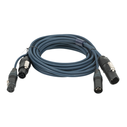 Hybridkabel powerCON TRUE1 och XLR 3-polig, DMX/ström, 1,5 m