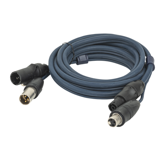 Hybridkabel powerCON TRUE1 och XLR 3-polig, IP65, DMX/ström, 1,5 m