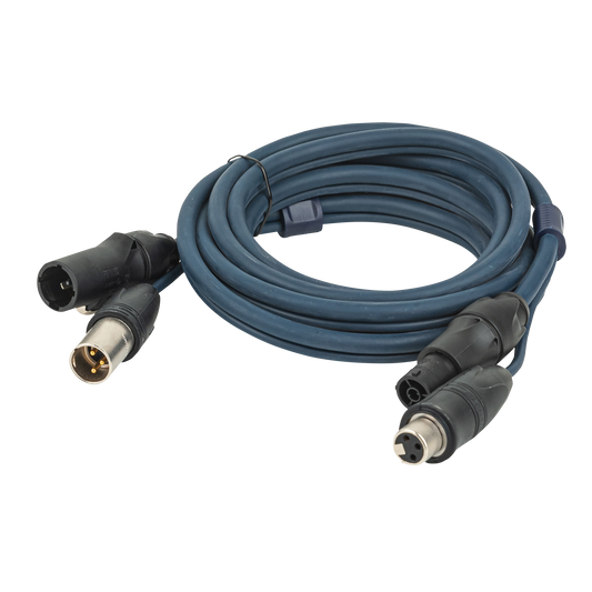 Hybridkabel powerCON TRUE1 och XLR 3-polig, IP65, DMX/ström, 15 m