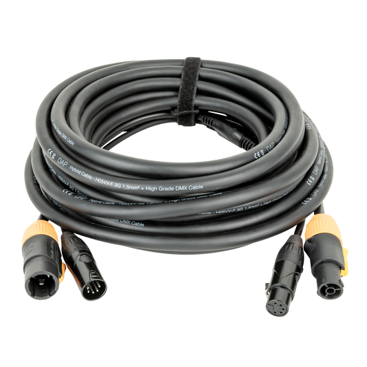 Hybridkabel Power Pro True och XLR 5-polig, DMX/ström, 15 m