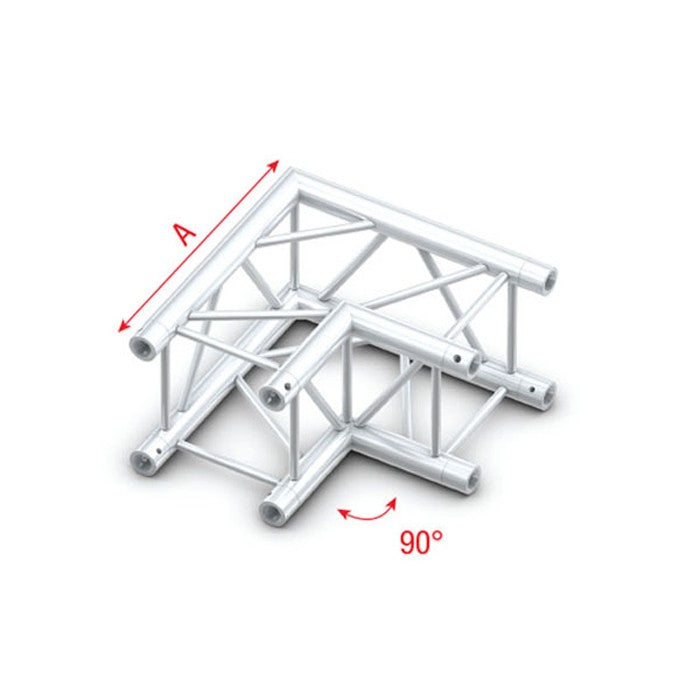 Pro-30 Square G-truss, hörn 90°, silver