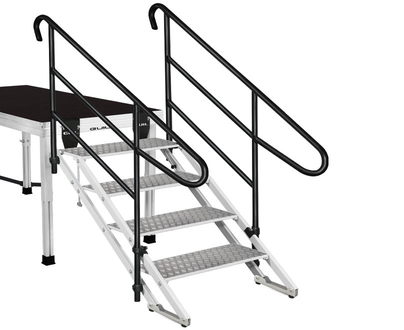 Justerbar vikbar aluminiumtrappa ECP med ledstänger