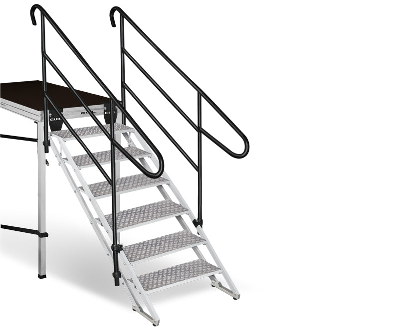 Justerbar vikbar aluminiumtrappa ECP med ledstänger