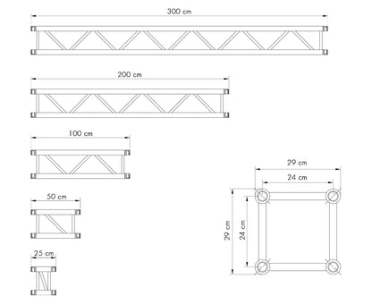 Boxhörn DDO/TQN290 i aluminium för 290 x 290 mm truss