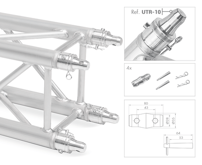 Boxhörn DDO/TQN290 i aluminium för 290 x 290 mm truss