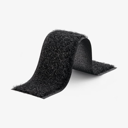 Kardborreband självhäftande – Luddband (öglesida), Svart, 20 mm