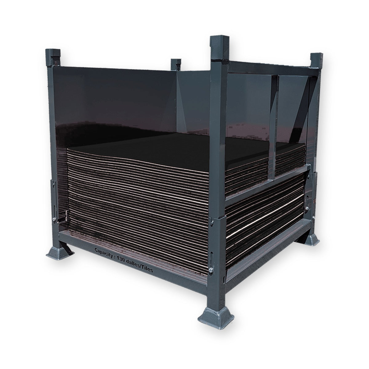 Container för 130 plattor Expoquadra Pure Solid Black (BOX EXPOQUADRA, illustration/färgsatt bild)